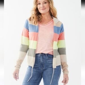 NWT FDJ FINE DRESSING GAUGE COTTON HOODED CARDIGAN XXL